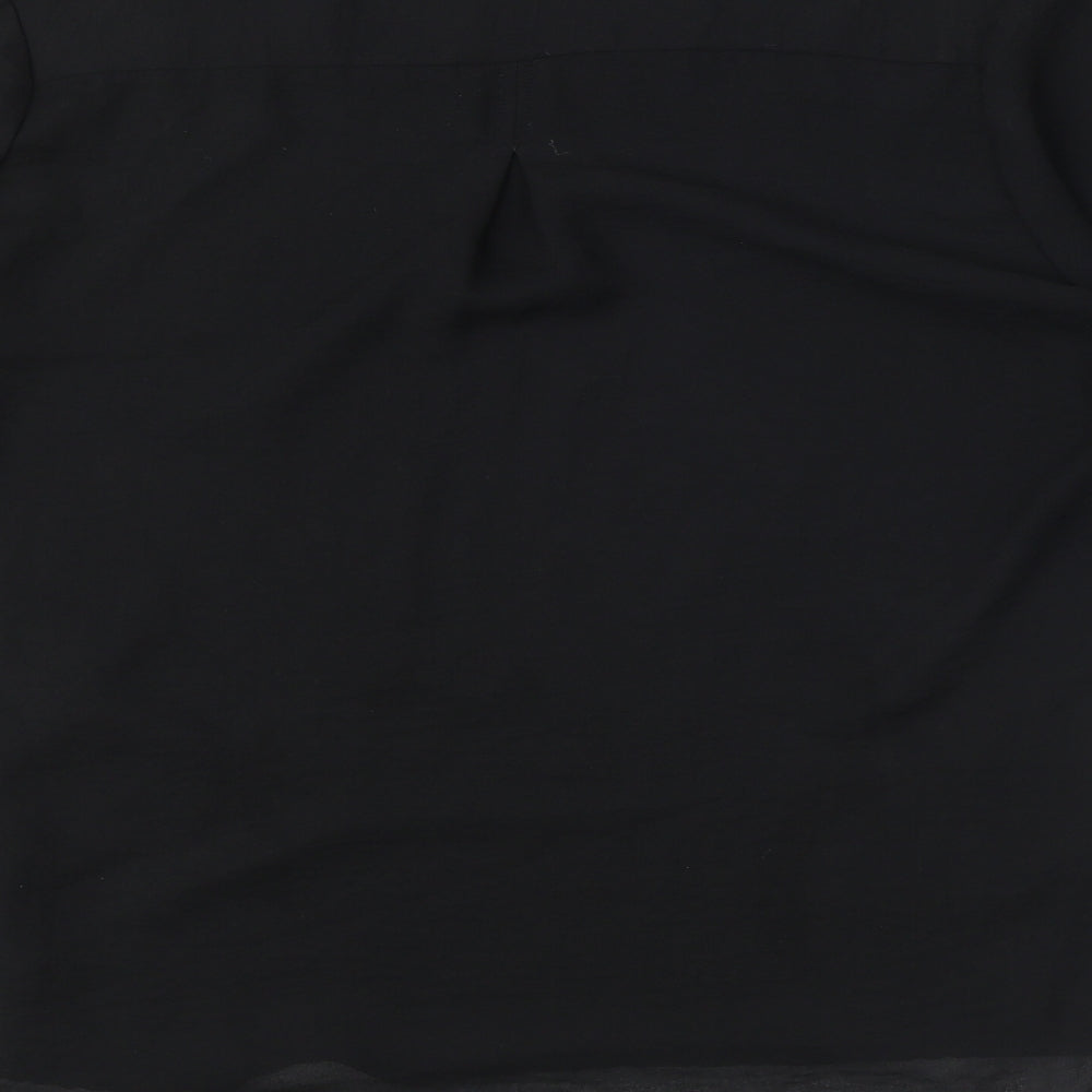 Zara Womens Black Polyester Basic Blouse Size M Round Neck
