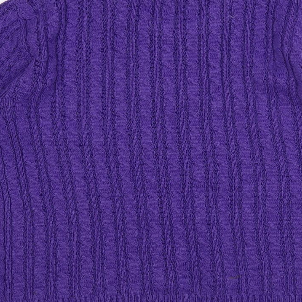 Vida Vi Womens Purple Crew Neck Acrylic Pullover Jumper Size M - Size M-L