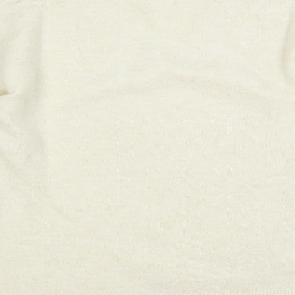 H&M Womens Ivory V-Neck Polyester Pullover Jumper Size XS