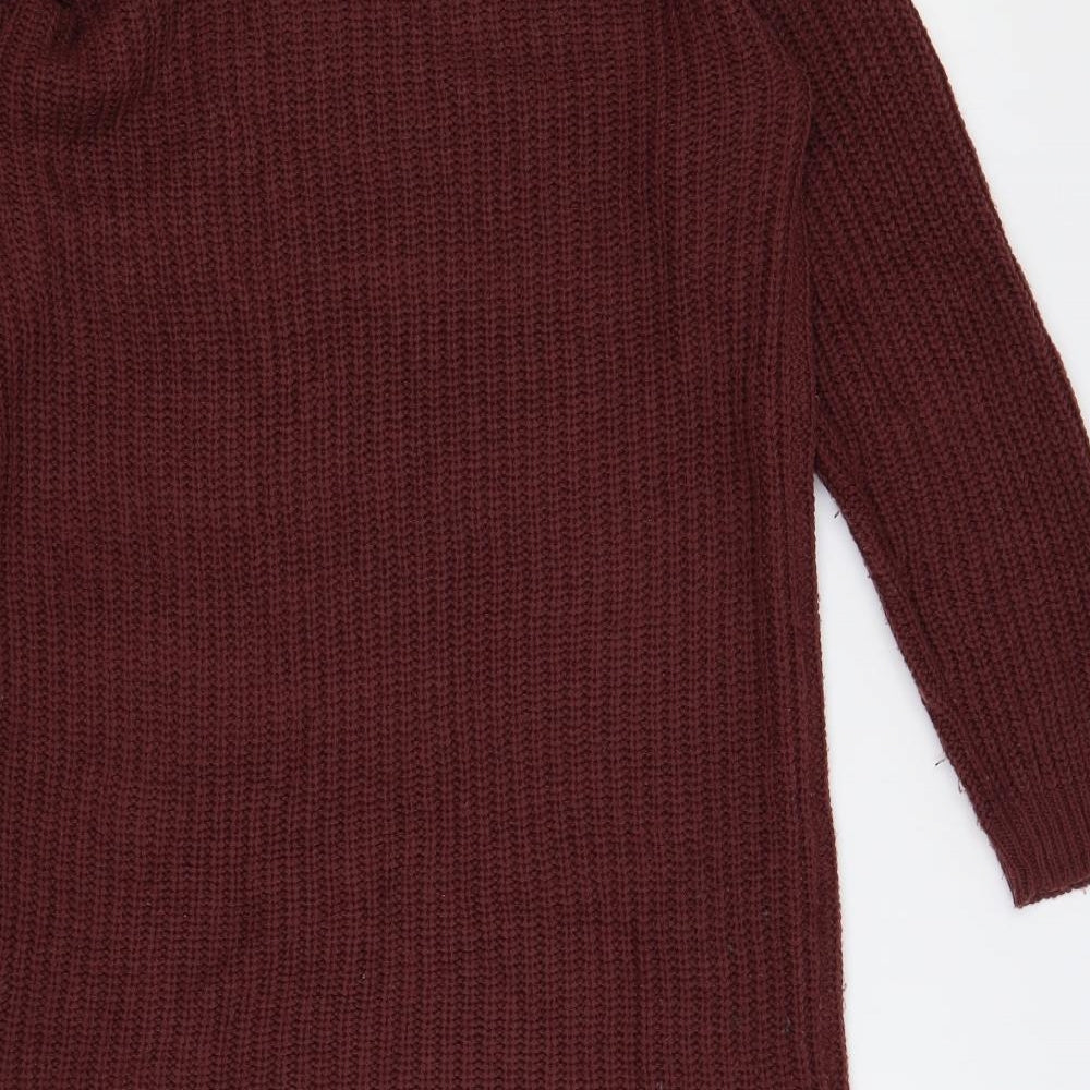 Missguided Womens Purple Boat Neck Acrylic Tunic Jumper Size 6
