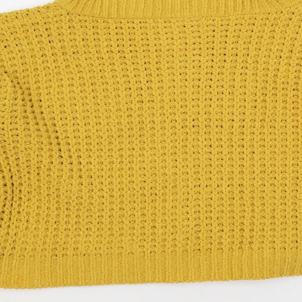 Moral Fibre Womens Yellow High Neck Polyester Pullover Jumper Size M