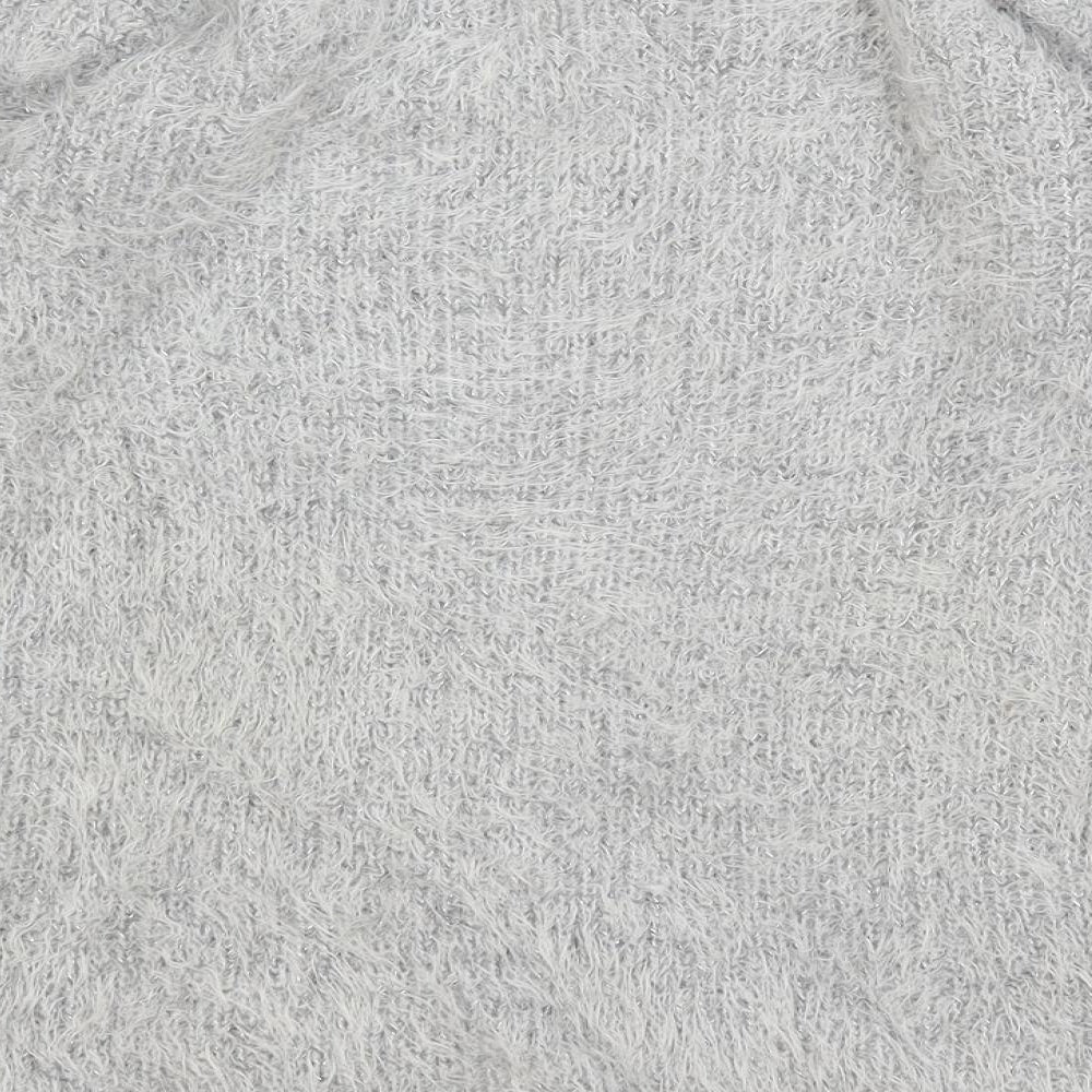 Misumi Womens Grey Crew Neck Acrylic Pullover Jumper Size M