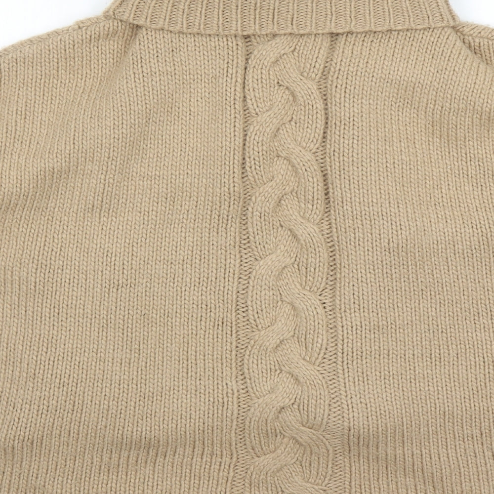 Mango Womens Beige Roll Neck Acrylic Pullover Jumper One Size
