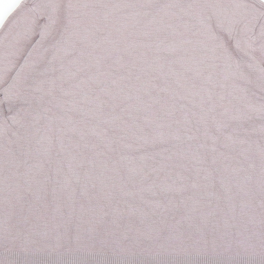 H&M Womens Purple Round Neck Viscose Pullover Jumper Size XS