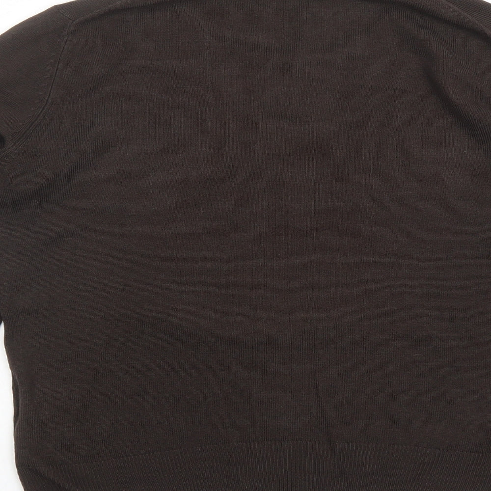 Marks & Spencer Womens Brown Round Neck Acrylic Pullover Jumper Size 8