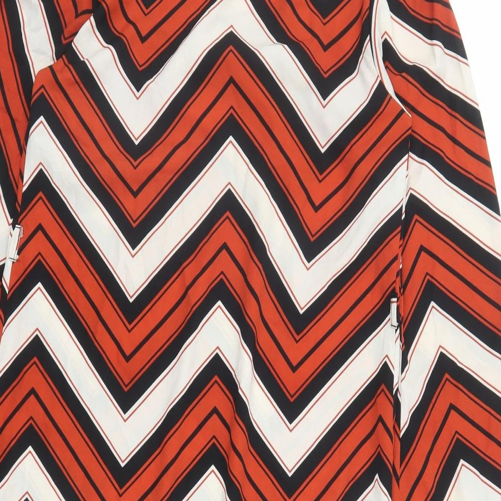 New Look Womens Multicoloured Geometric Polyester A-Line Size 8 V-Neck Pullover