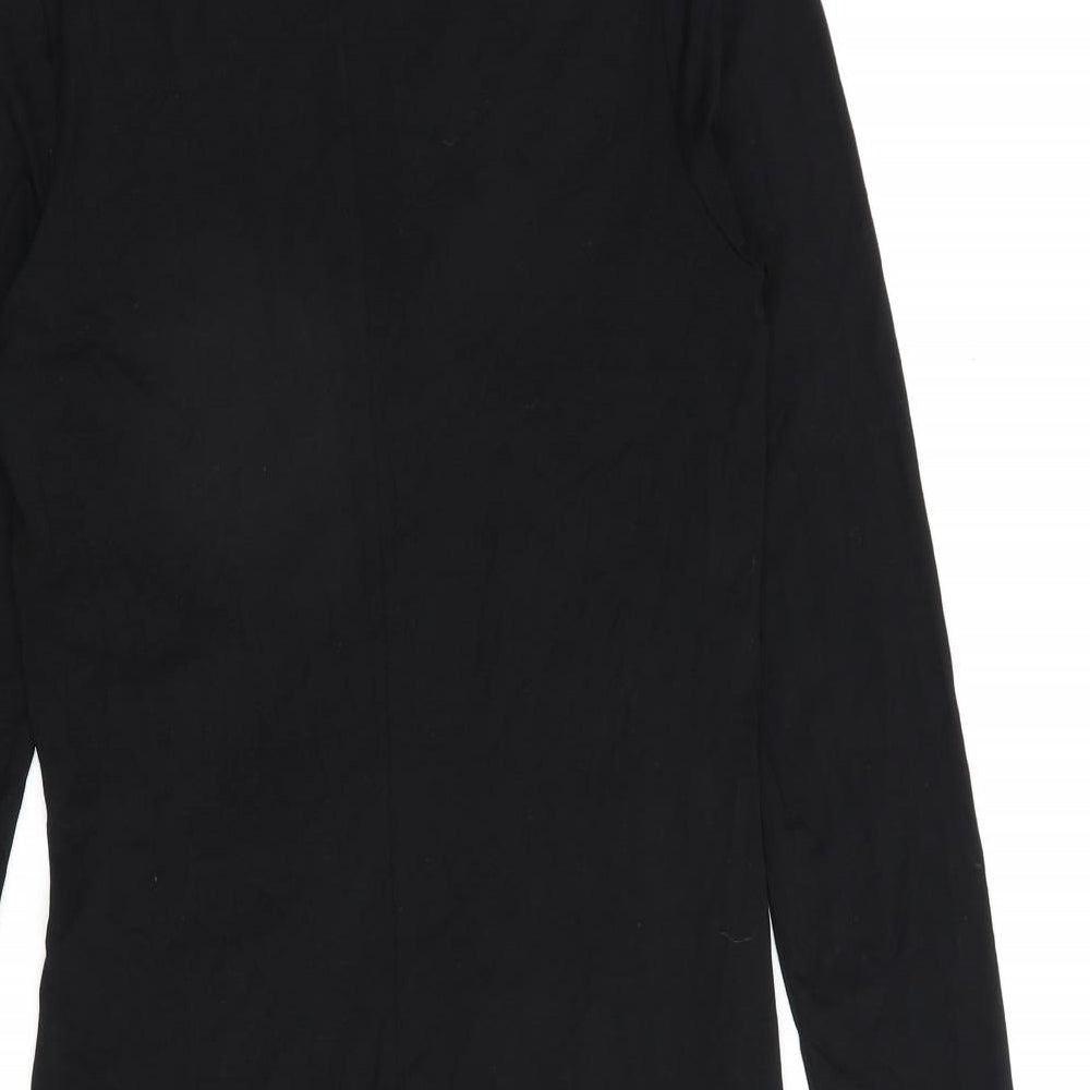 ASOS Womens Black Viscose A-Line Size 10 Collared Pullover