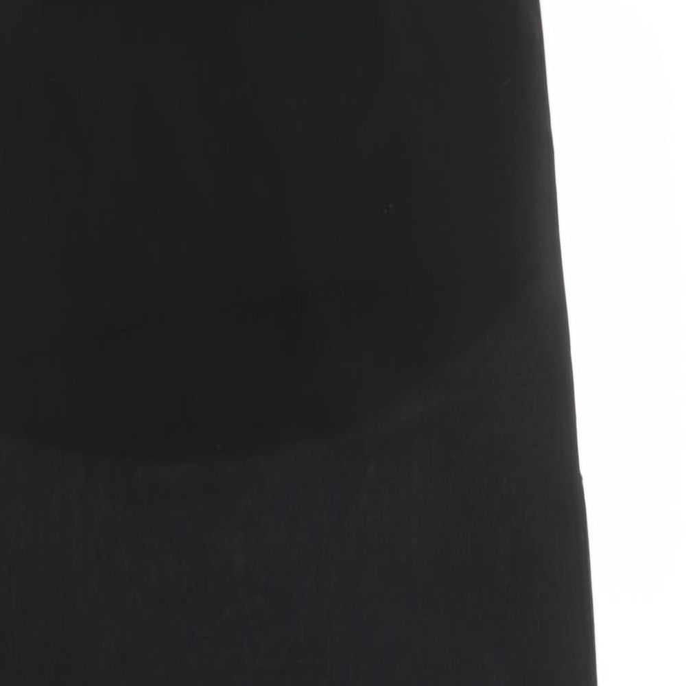 New Look Womens Black Polyester Tunic Blouse Size 10 Round Neck - Sheer