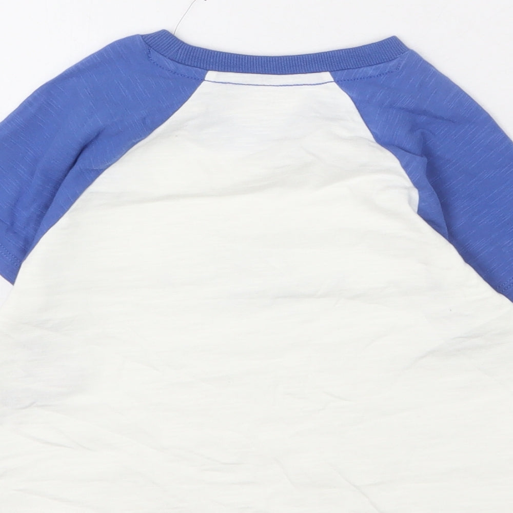 Marks & Spencer Girls White Cotton Cropped T-Shirt Size 6-7 Years Round Neck Pullover - New York, Manifesting A Good Time