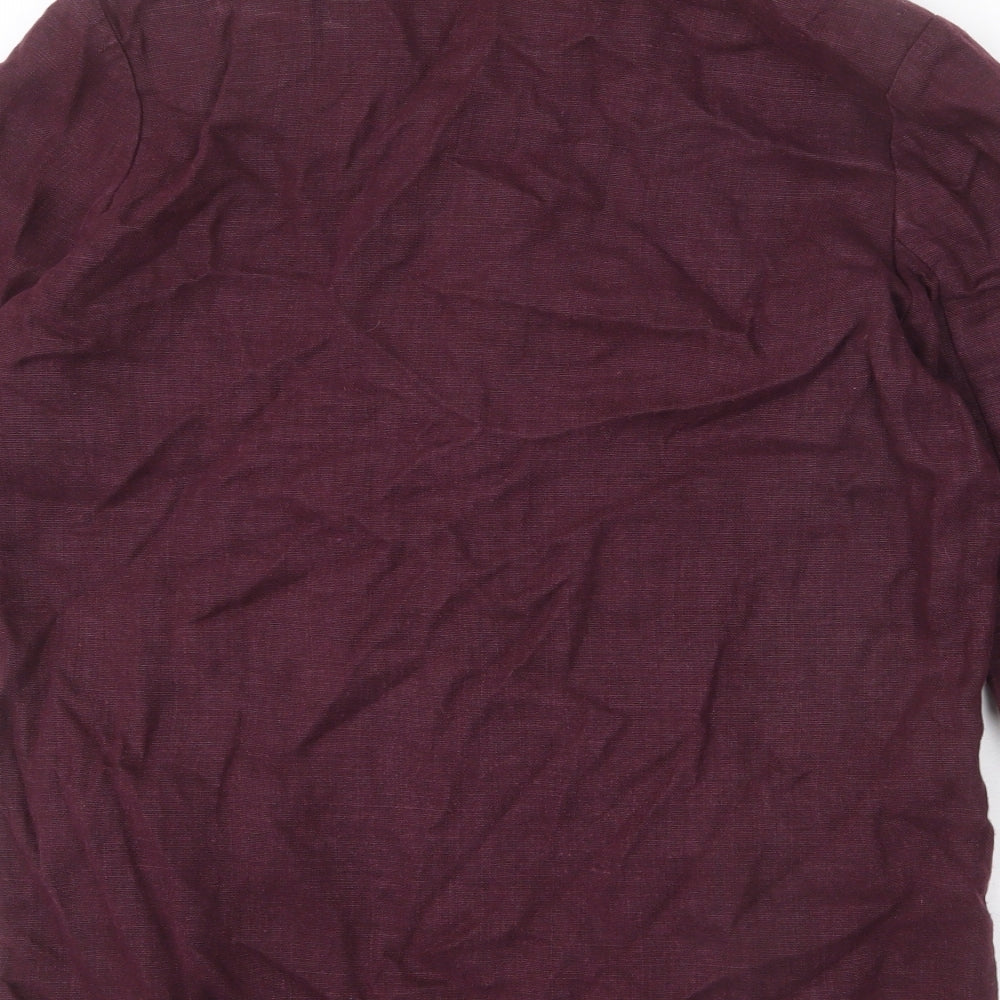 Olsen Womens Purple Jacket Blazer Size 12 Button