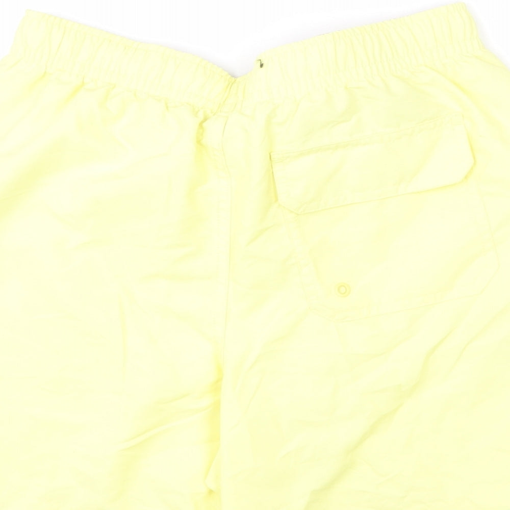 Marks & Spencer Mens Yellow Polyester Bermuda Shorts Size S L6 in Regular Drawstring - Swim Short