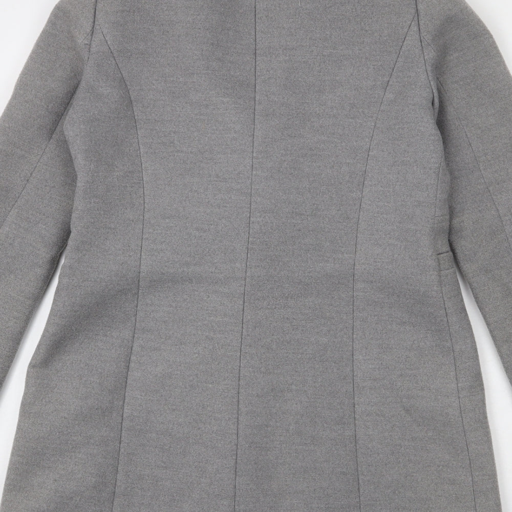 Warehouse Womens Grey Overcoat Coat Size 8 Button