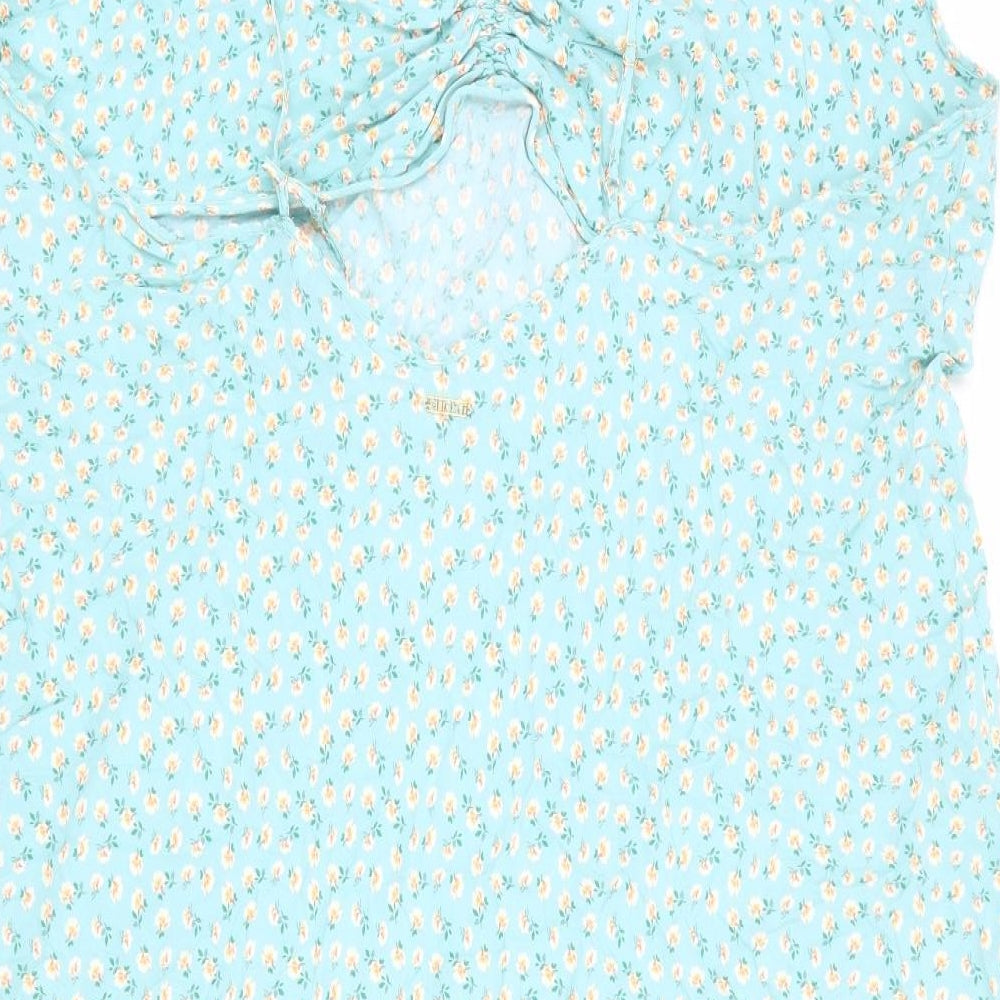 Ghost Womens Blue Floral Viscose Slip Dress Size 26 V-Neck Pullover
