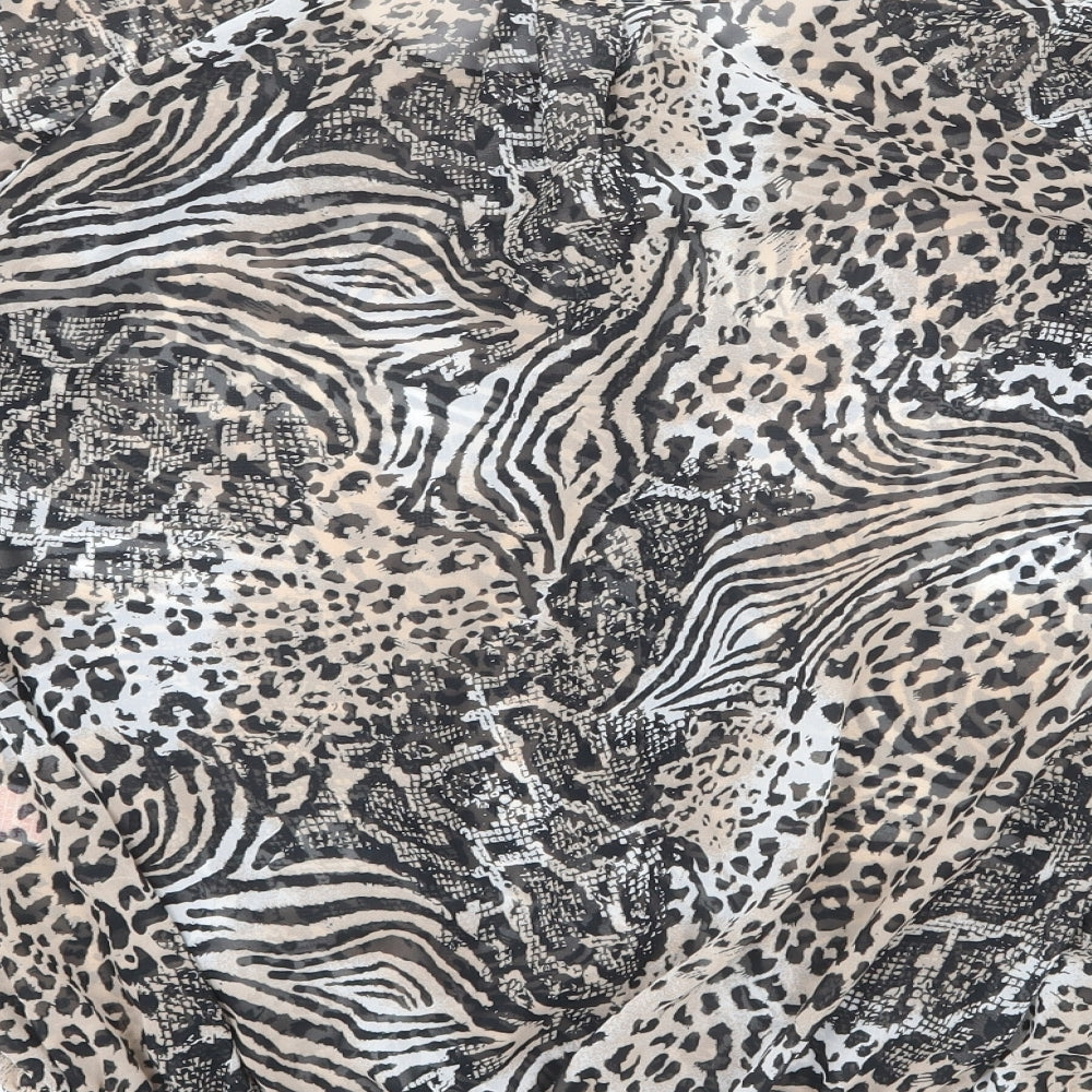 Red Herring Womens Multicoloured Animal Print Polyester Basic Blouse Size 14 Boat Neck - Leopard Print, Snake Print, Zebra Print