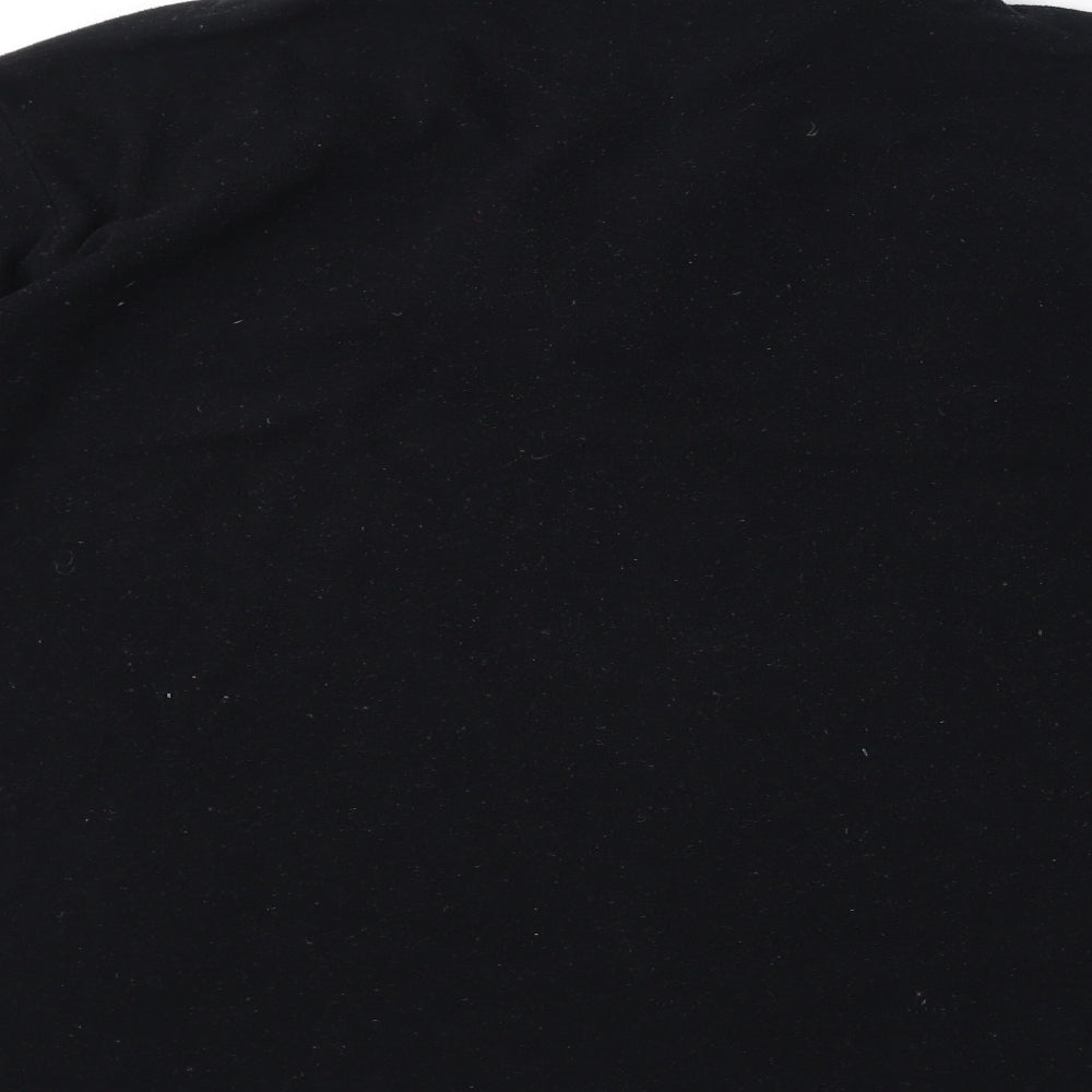 Conte of Florence Womens Black Polyester Pullover Sweatshirt Size L Pullover
