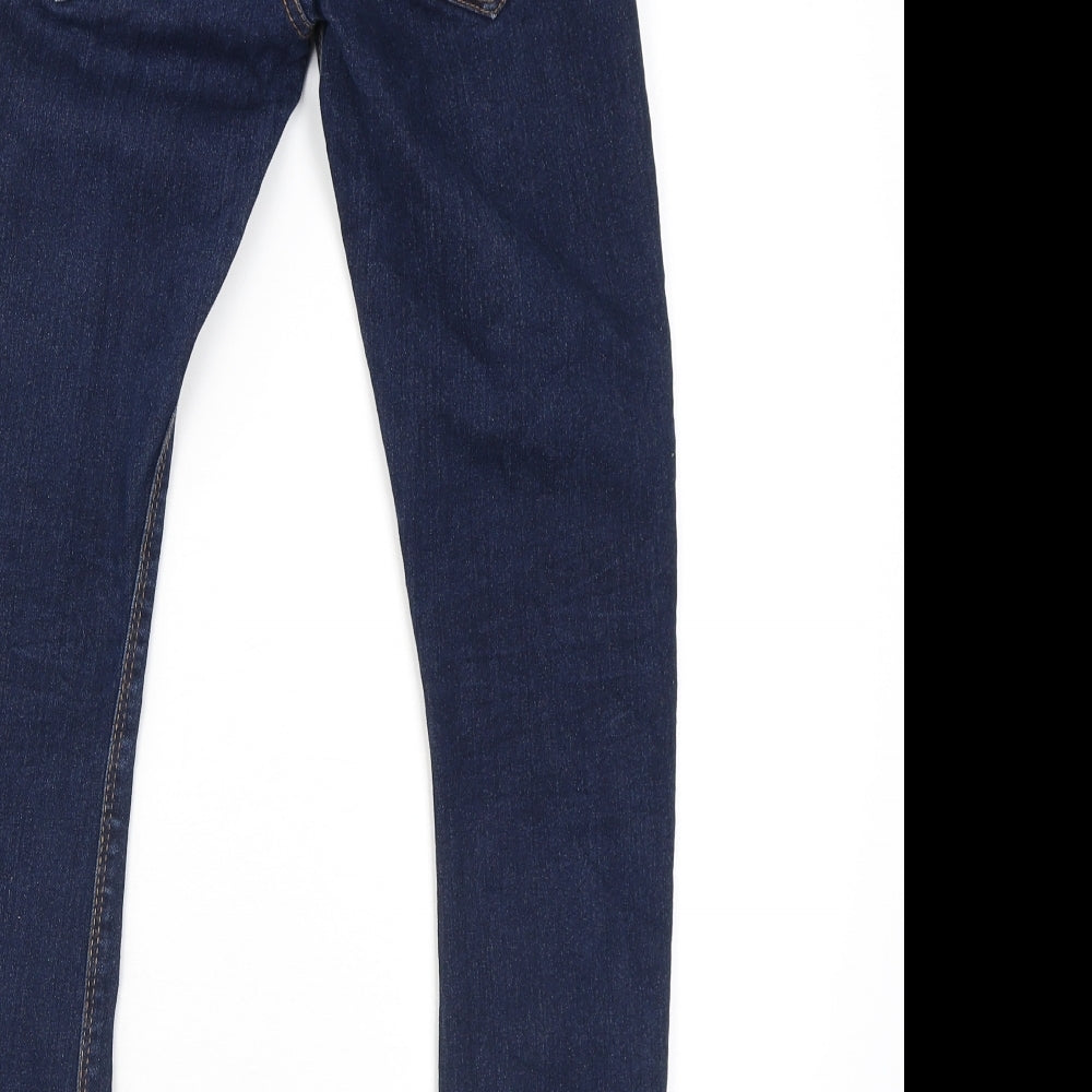 Next Girls Blue Cotton Skinny Jeans Size 11 Years L26 in Regular Zip