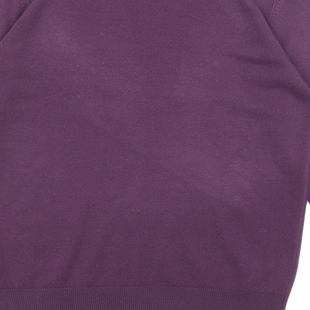 Marks & Spencer Womens Purple Crew Neck Acrylic Pullover Jumper Size 10