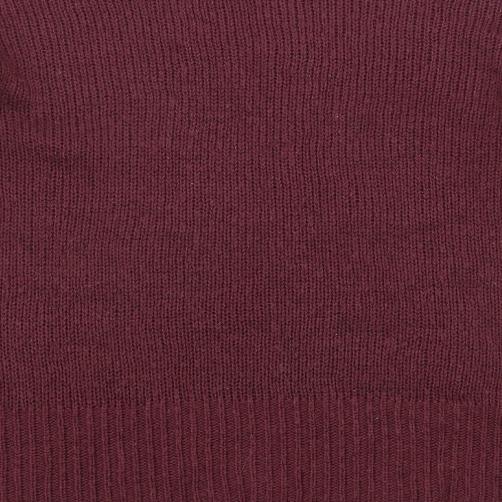 New Look Womens Purple Round Neck Acrylic Pullover Jumper Size S