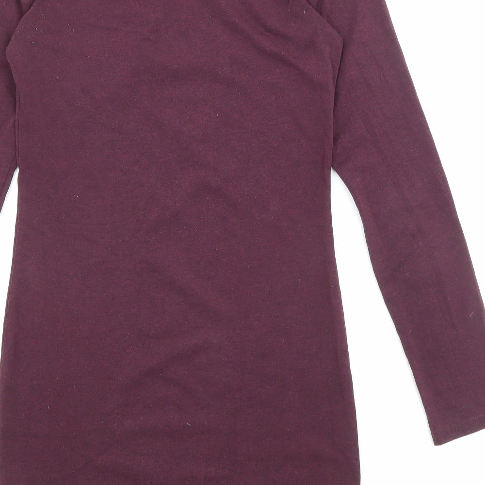 Divided by H&M Womens Purple Polyester Mini Size S Crew Neck Pullover