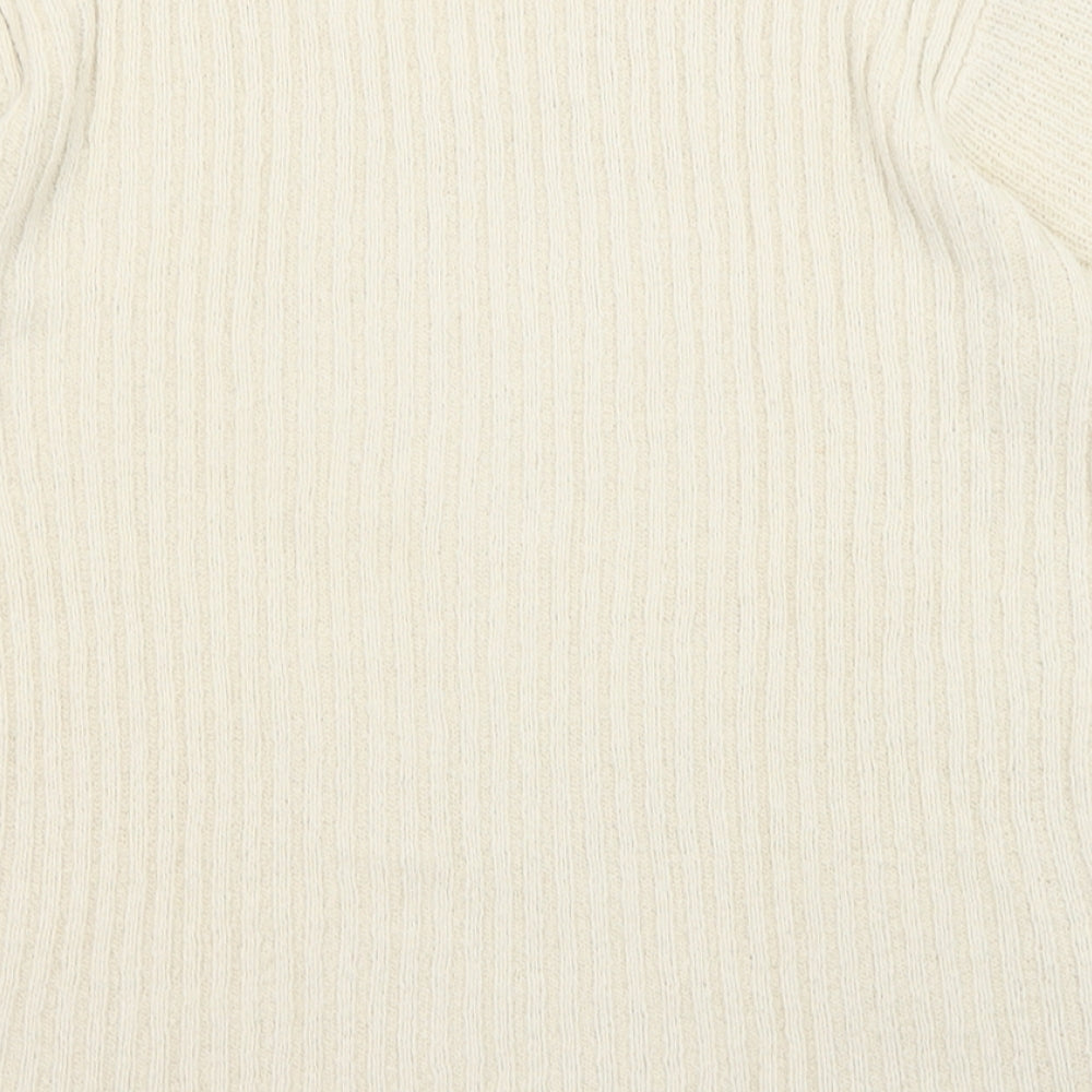 Orvis Womens Beige V-Neck Silk Pullover Jumper Size S