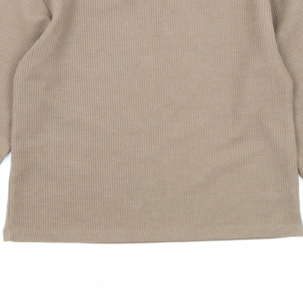 Stradivarius Womens Brown Round Neck Acrylic Pullover Jumper Size M