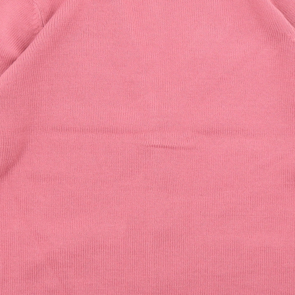 Pure & Natural Womens Pink V-Neck Acrylic Cardigan Jumper Size S - Floral