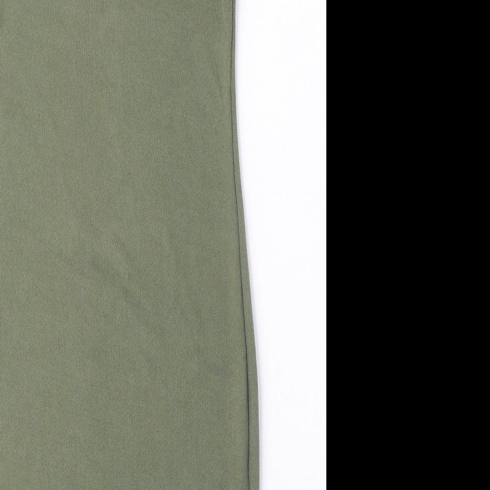 I SAW IT FIRST Womens Green Polyester Mini Size 4 Round Neck Pullover - Ribbed