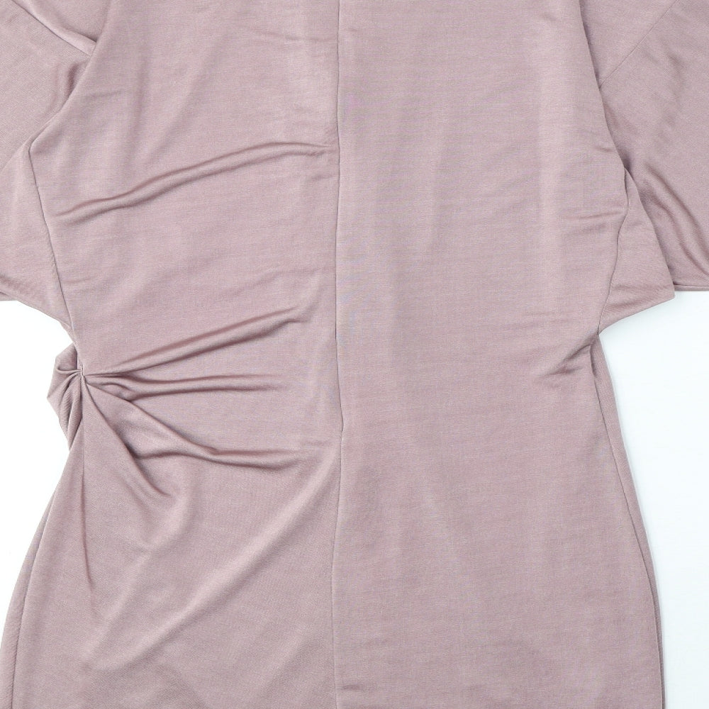 Zara Womens Purple Polyester Mini Size M Mock Neck Zip