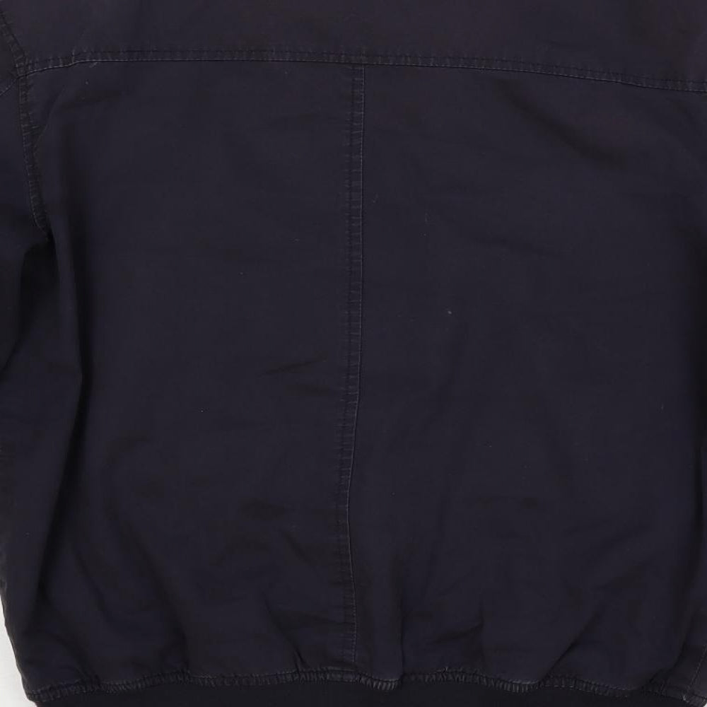 BS Mens Blue Biker Jacket Size S Zip