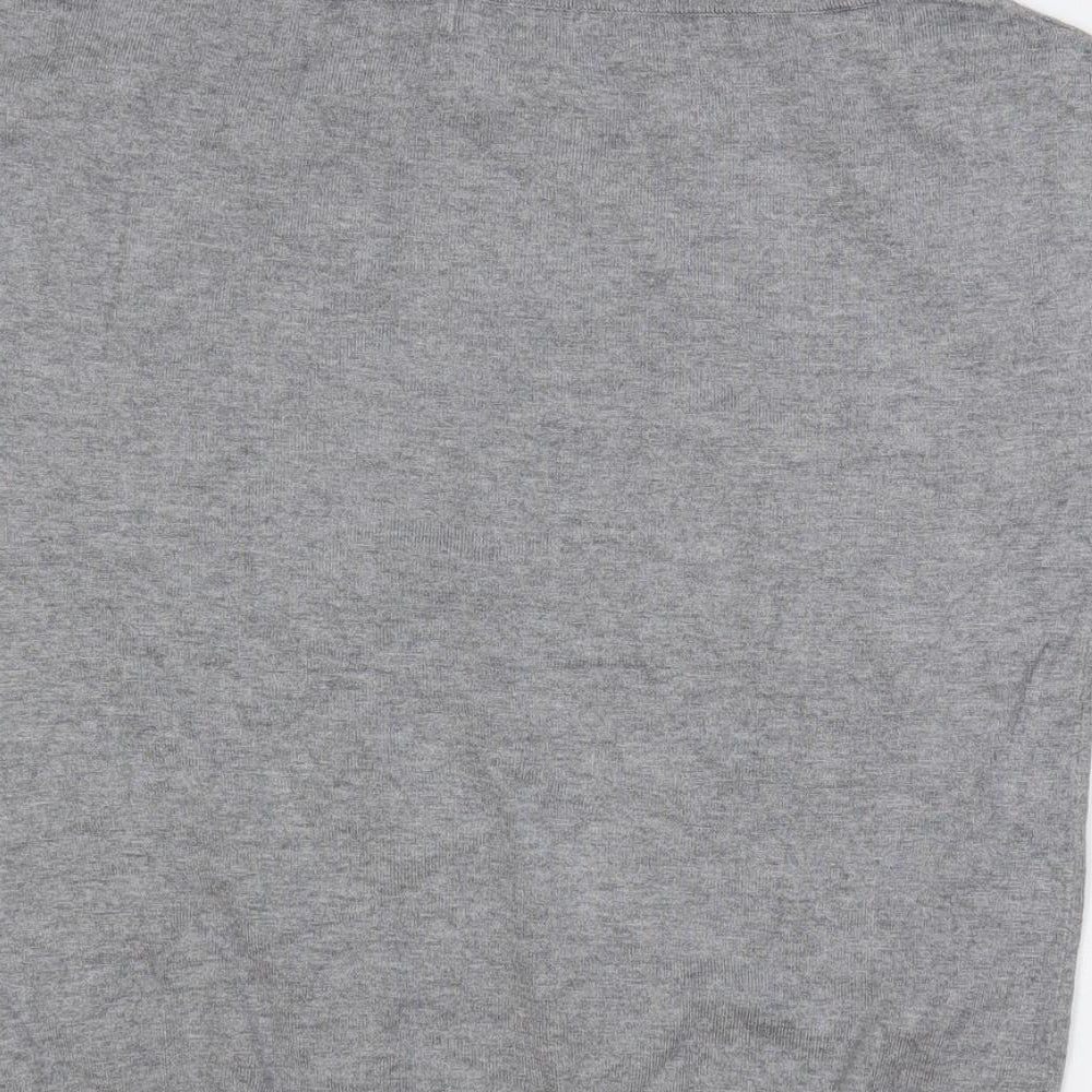 Marks & Spencer Womens Grey Boat Neck Viscose Pullover Jumper Size 12