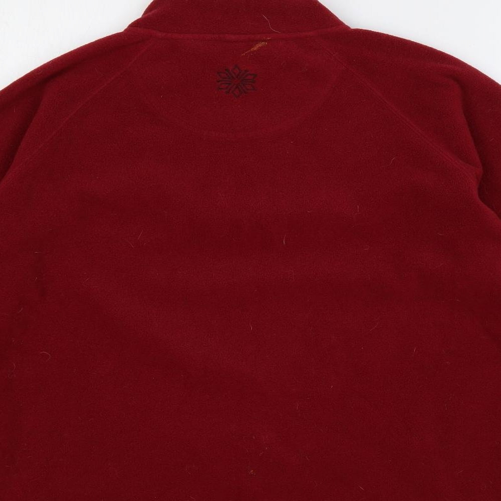 DASH Womens Red Geometric Polyester Pullover Sweatshirt Size 12 Zip - Embroidered
