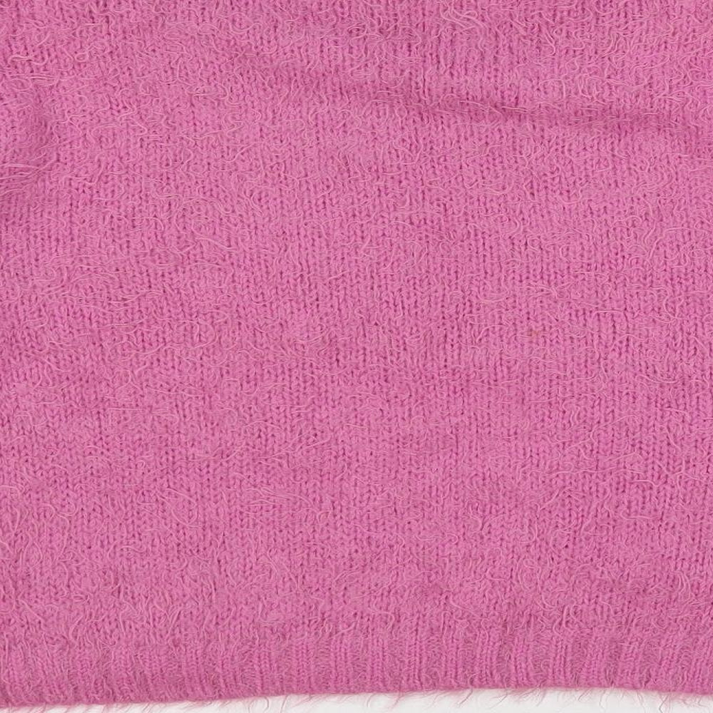 Pout Womens Purple Crew Neck Acrylic Pullover Jumper Size M