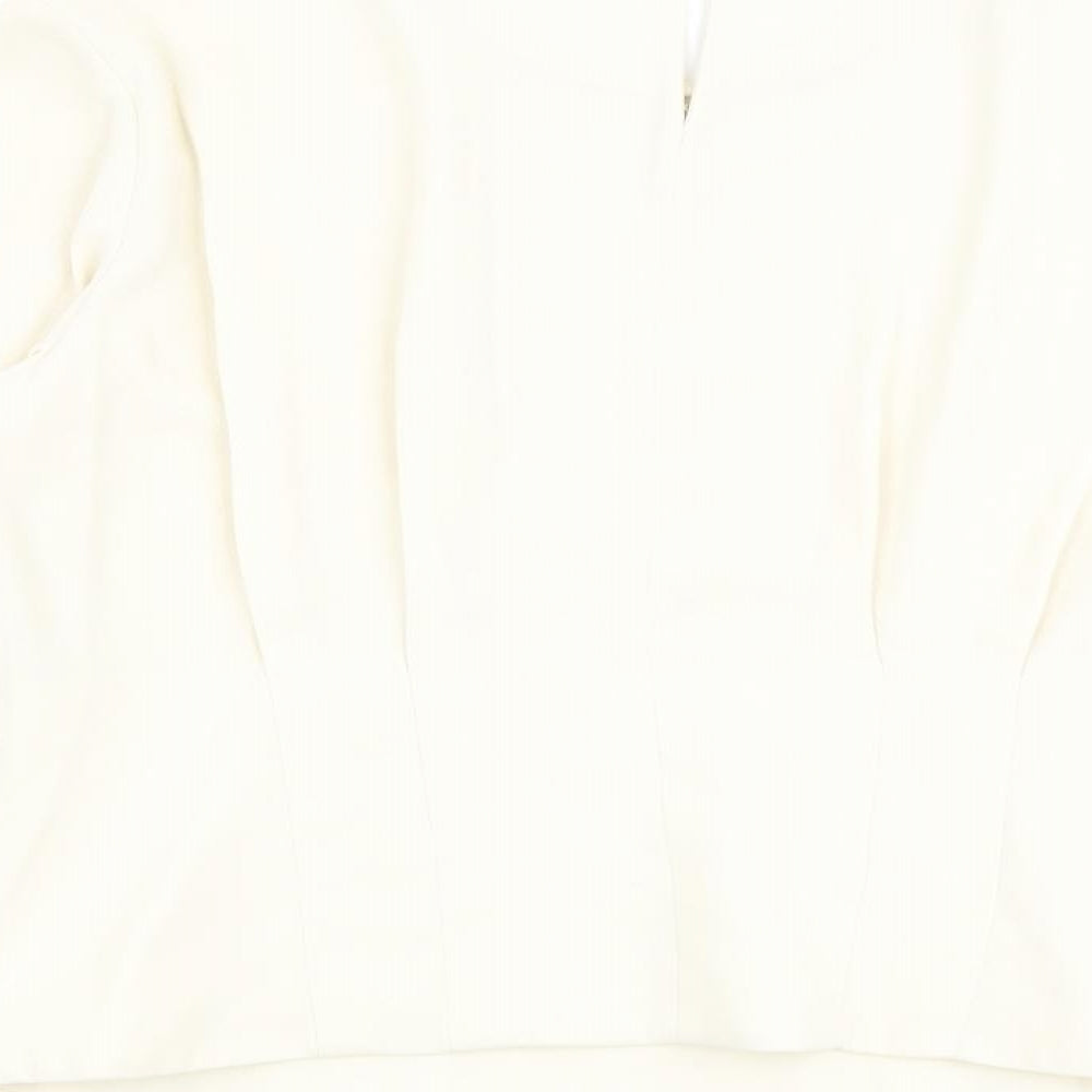 Marks & Spencer Womens Ivory Polyester Basic Blouse Size 18 Round Neck