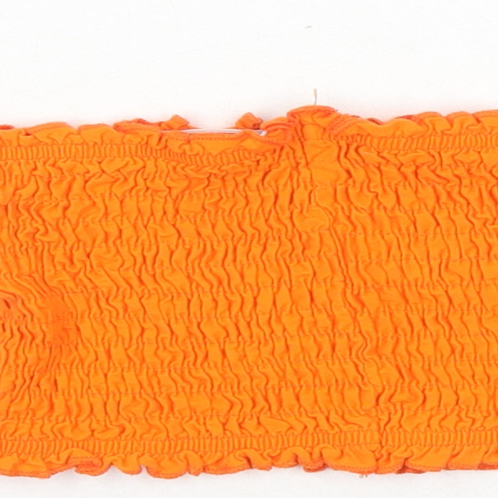 Topshop Womens Orange Cotton Cropped Tank Size 4 Off the Shoulder - Tube Top Stretch