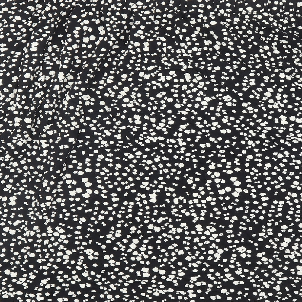 Marks & Spencer Womens Black Geometric Viscose Swing Skirt Size 22 - Elasticated Waist