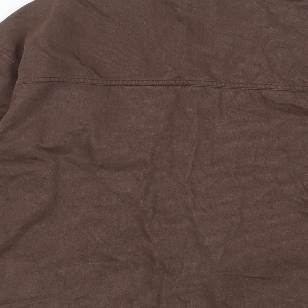 New Look Womens Brown Jacket Size 14 Button - Distressed Hem