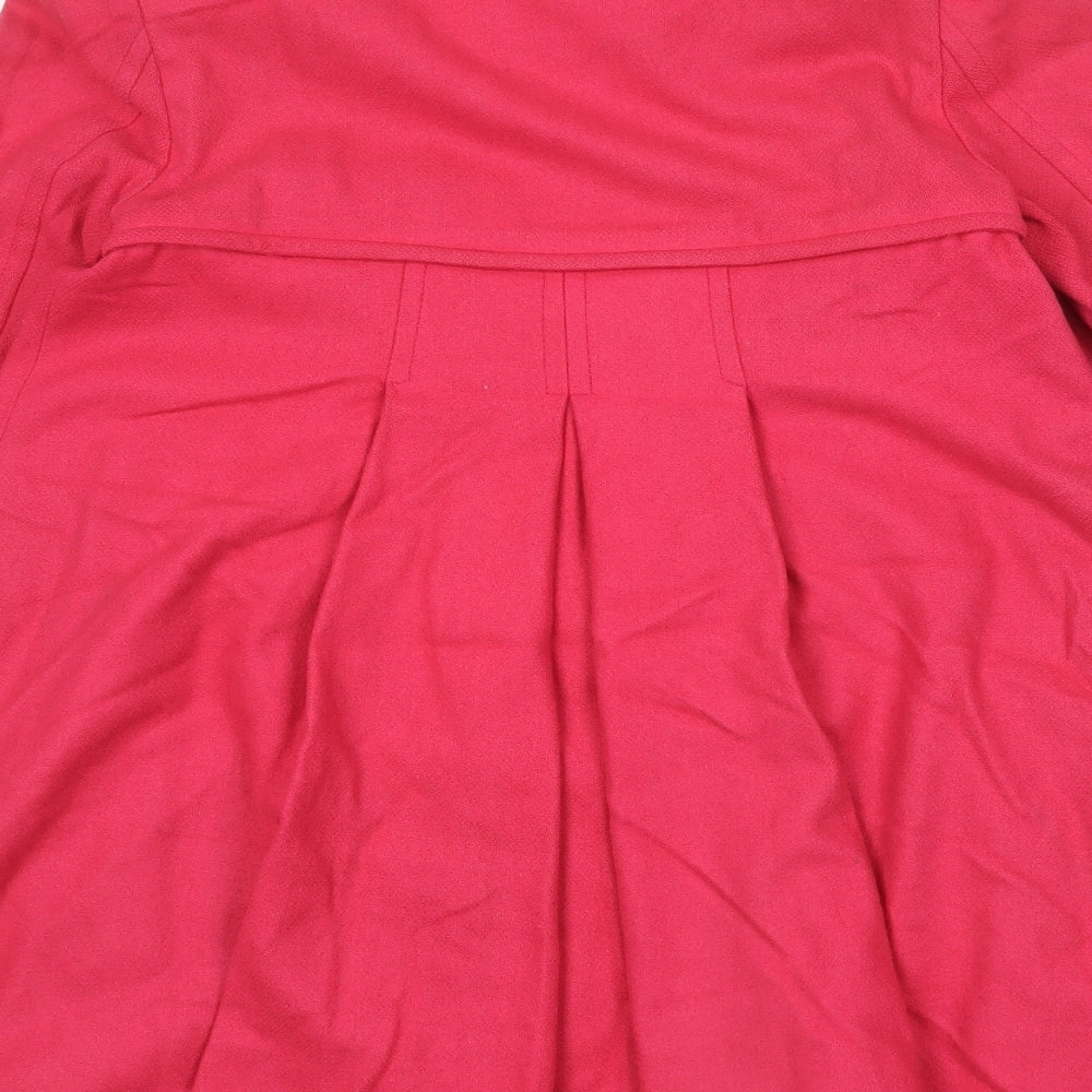 Monsoon Womens Pink Overcoat Coat Size 8 Button - Flare Bottom
