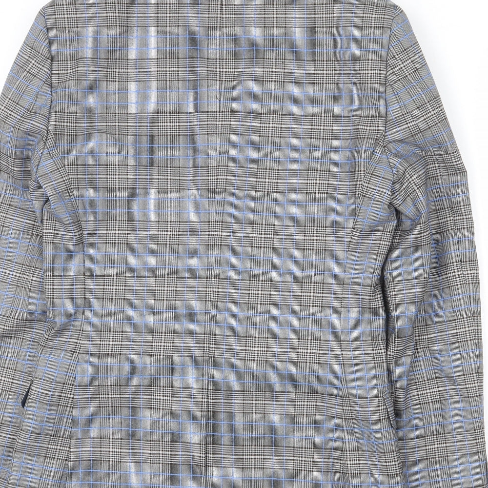 Topman Mens Multicoloured Plaid Polyester Jacket Blazer Size 34 Regular
