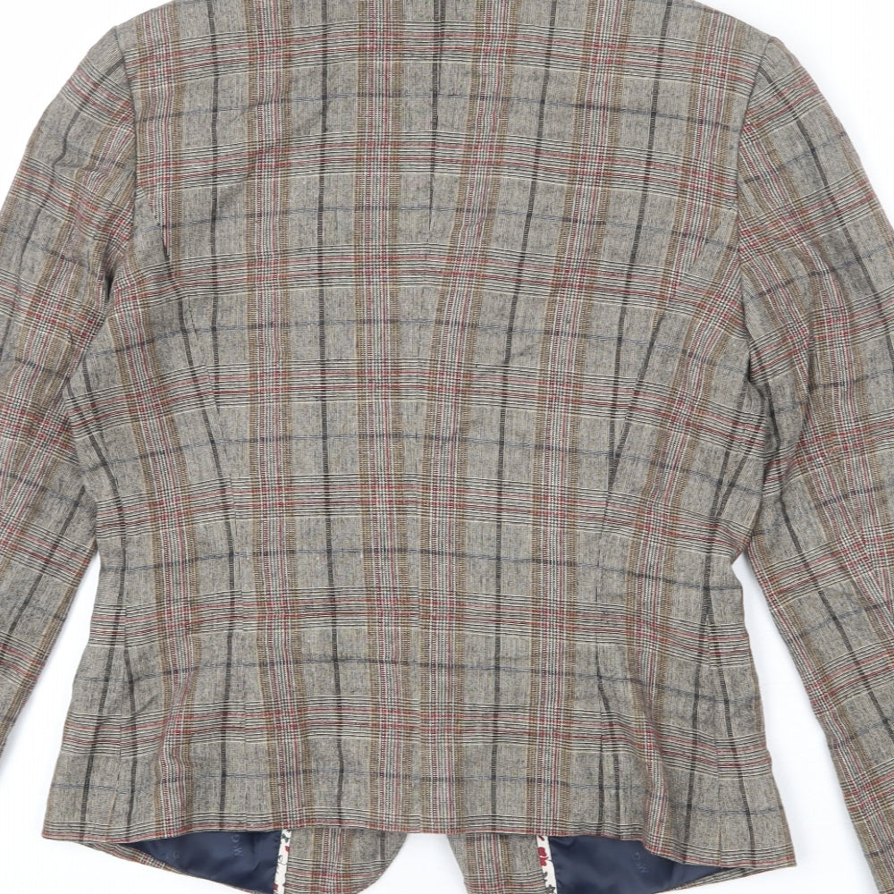 McGregor Womens Multicoloured Plaid Viscose Jacket Blazer Size 12