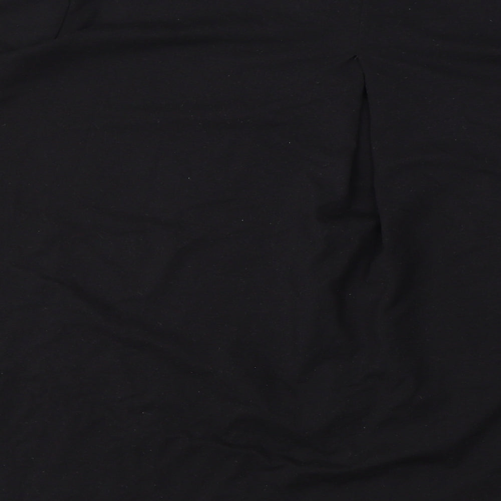 Bobeau Womens Black Polyester Basic Blouse Size L Round Neck