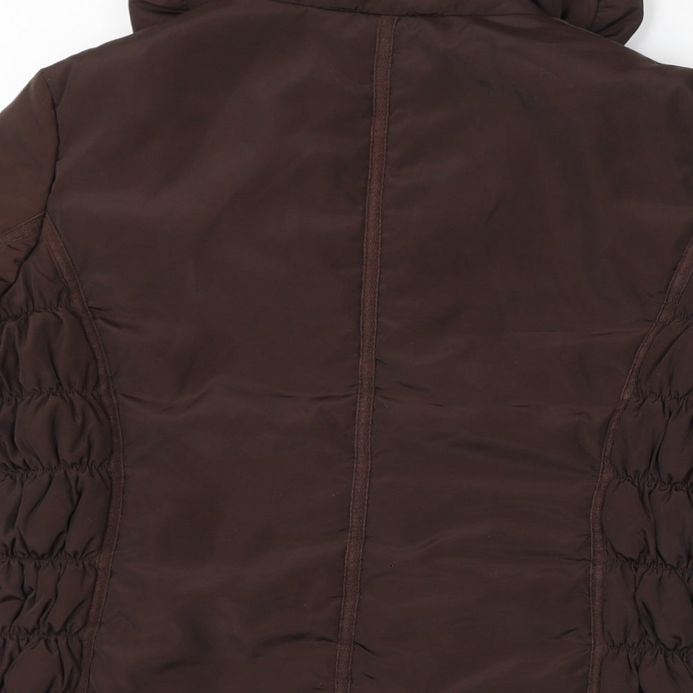 CMP Womens Brown Quilted Jacket Size 10 Button