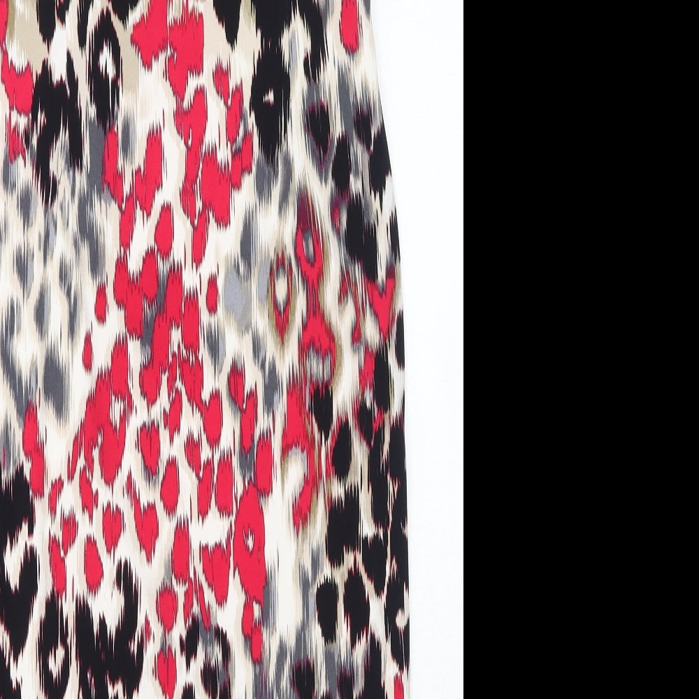 Planet Womens Multicoloured Geometric Polyester Shift Size 12 Round Neck Pullover