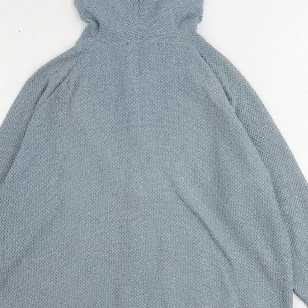 Marks & Spencer Womens Blue Round Neck Viscose Full Zip Jumper Size M