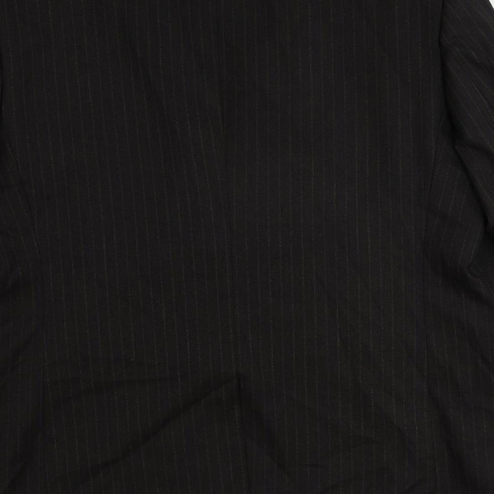 BHS Mens Brown Striped Polyester Jacket Suit Jacket Size 44 Regular