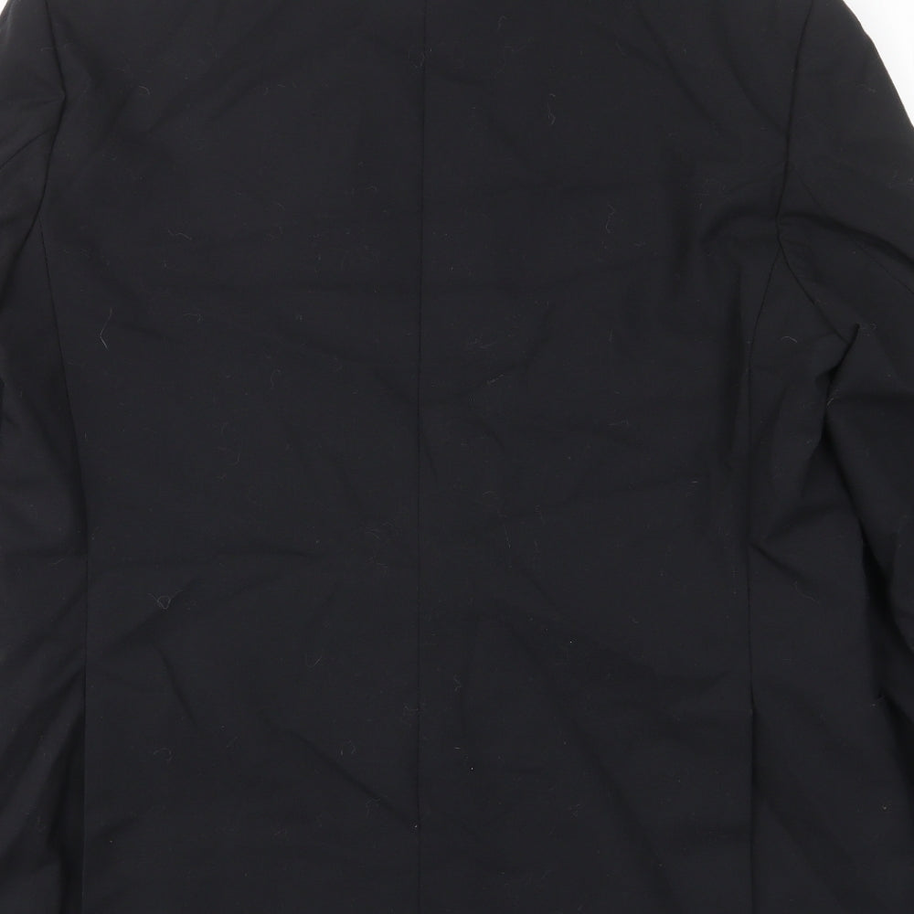 St.michael Mens Black Wool Jacket Suit Jacket Size 42 Regular - Inside pockets