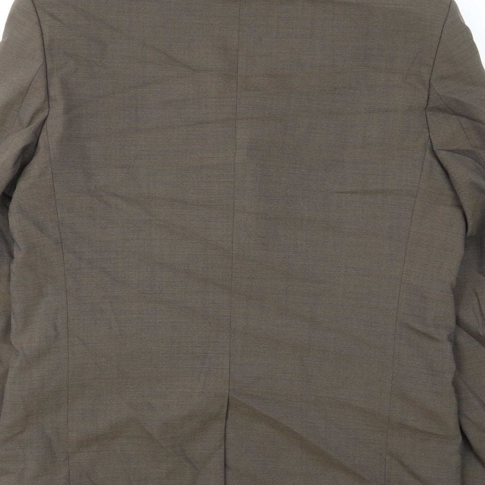 NEXT Mens Brown Wool Jacket Suit Jacket Size 40 Regular - Inside pockets