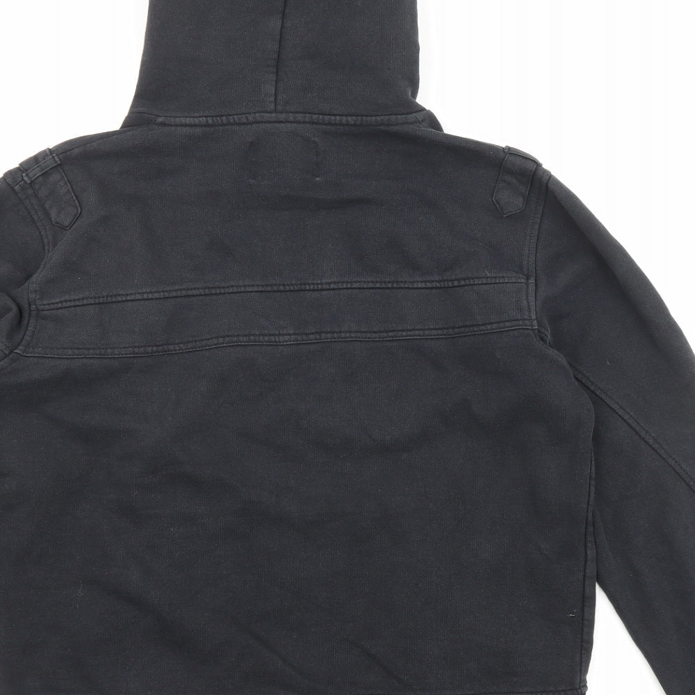Selected Homme Womens Black Cotton Pullover Hoodie Size M Drawstring - Pockets