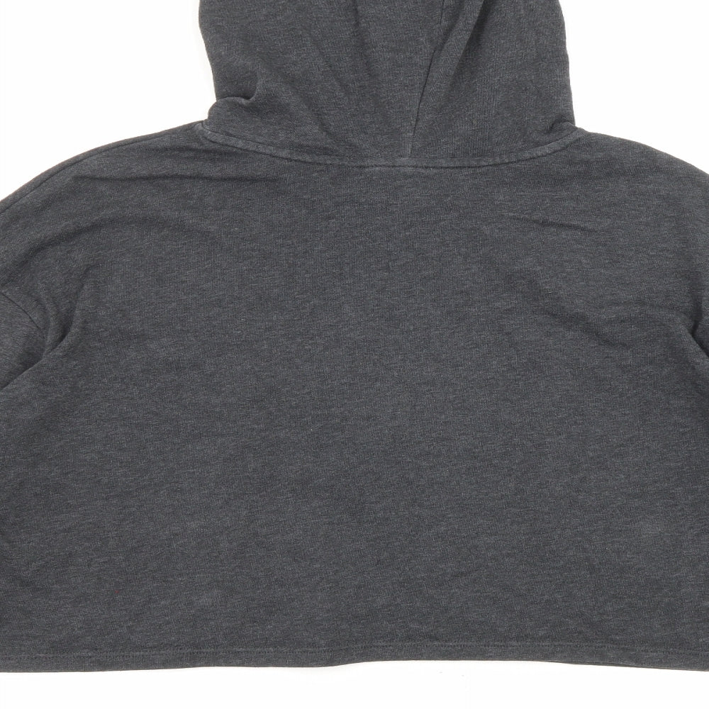 Divided by H&M Womens Grey Cotton Pullover Hoodie Size L Drawstring