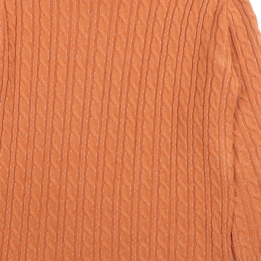 Pure & Natural Womens Orange Round Neck Acrylic Pullover Jumper Size XS