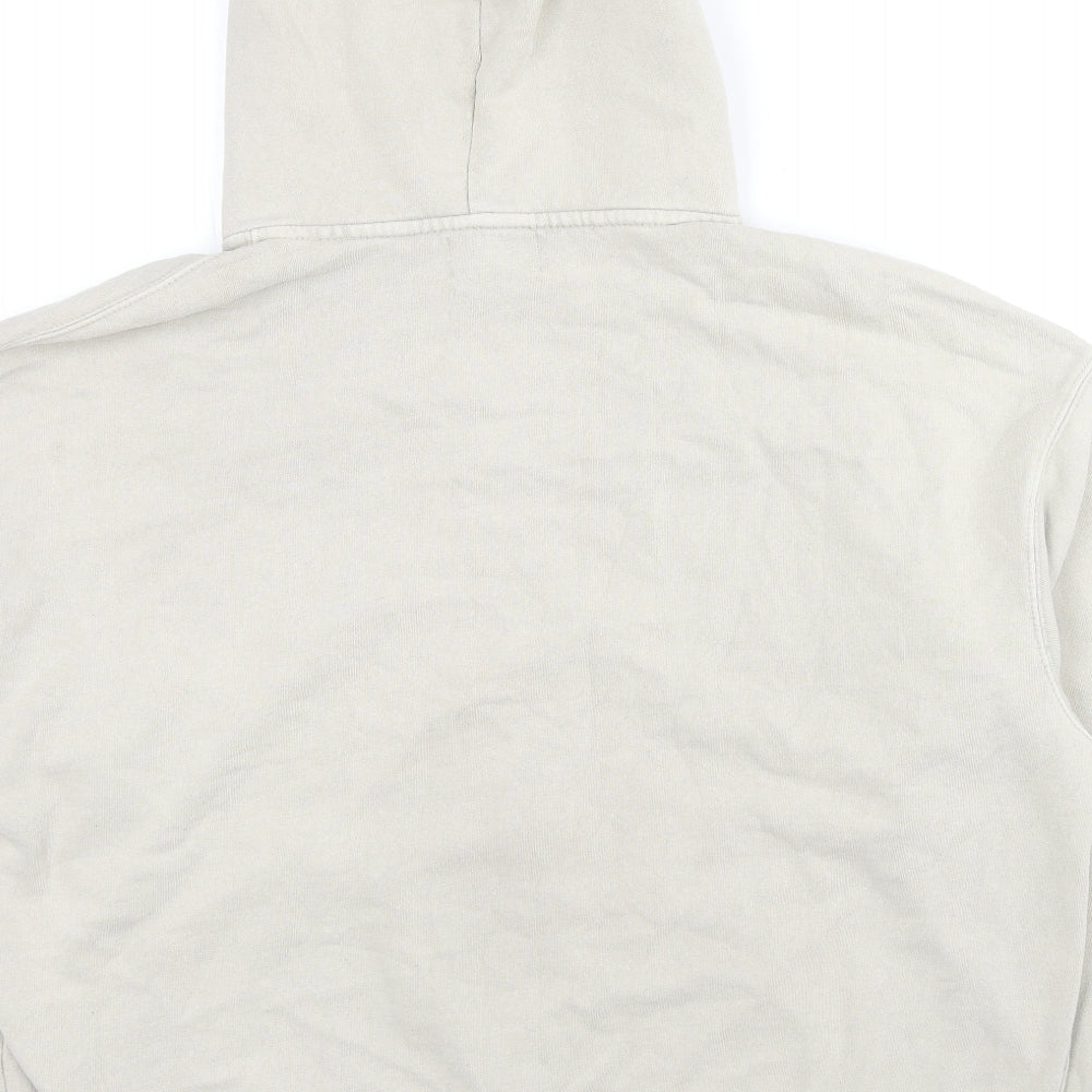 Pull&Bear Mens Beige Cotton Full Zip Hoodie Size M